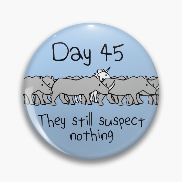 Item preview, Day 45. They still suspect nothing. (Unicorn + Rhinos) designed and sold by jezkemp.