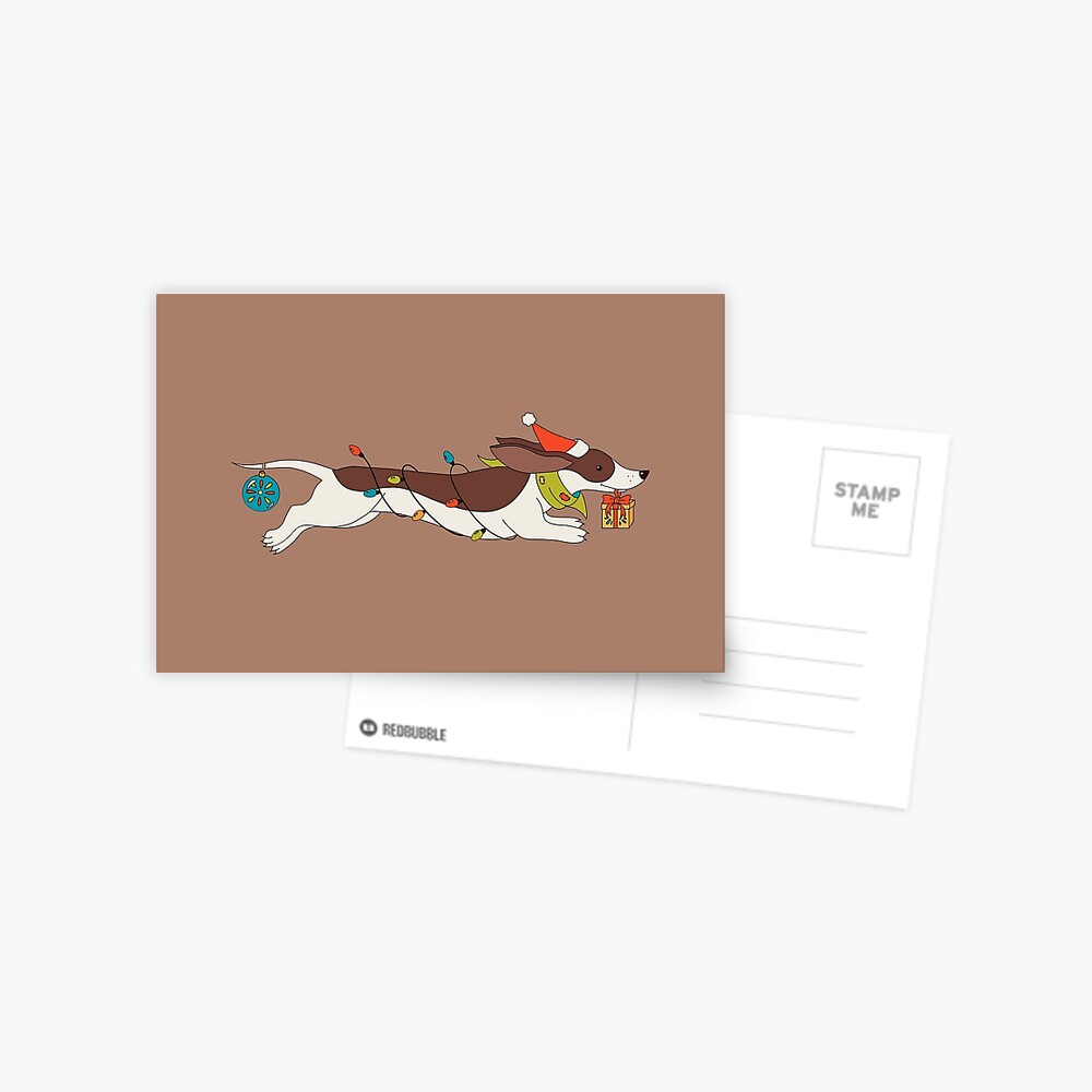 Christmas Dachshund Postcard