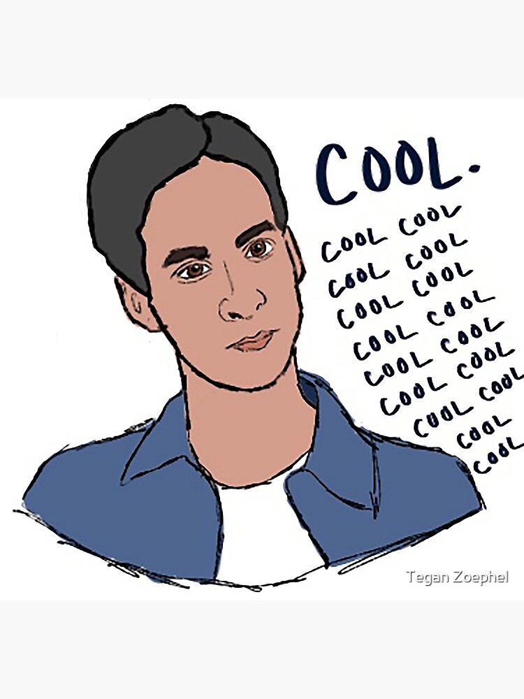 Abed Cool Cool Cool Larger Print Greeting Card By Thallie14 Redbubble