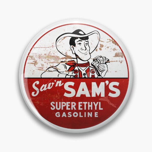 Item preview, Sav'n Sam's Super Ethyl Gasoline distressed vintage sign reproduction designed and sold by htrdesigns.