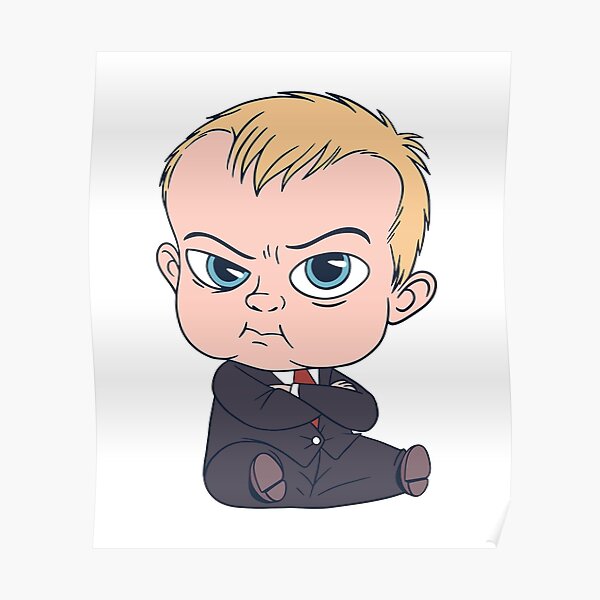 Download Baby Suit Boss Cartoon Poster By Ibruster Redbubble