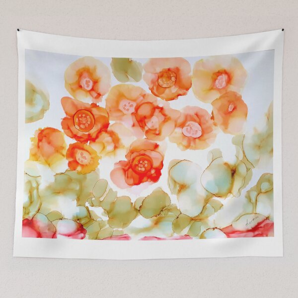 Item preview, Fluid ink Abstract art Begonias, Alcohol ink designed and sold by lornshep.