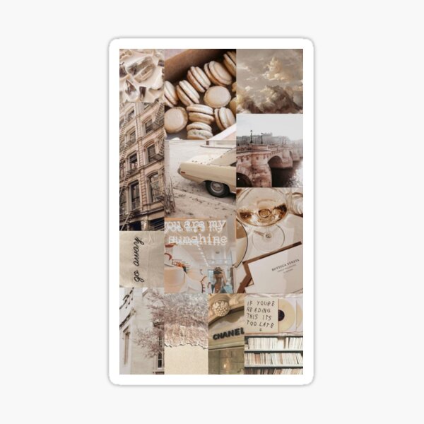 Vista previa del artículo con la obra «collage beige estético», diseñado y vendido por jessicaj012006.