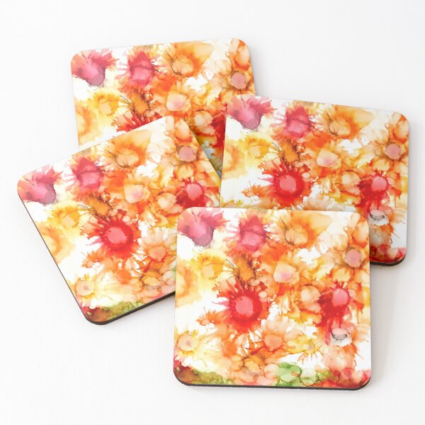 Item preview, Fluid ink Abstract art Sunflowers, Alcohol ink designed and sold by lornshep.