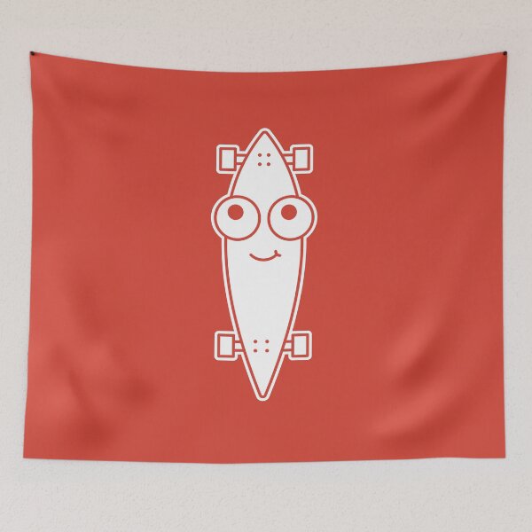 Item preview, Pintail Longboard Skateboard Face on Red Character Icon Cartoon designed and sold by npdstudio.