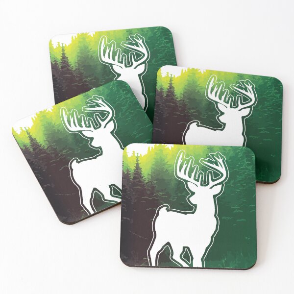 Item preview, Forest Guardian (Green Stag Silhouette Print) designed and sold by Thoughtscrawl.