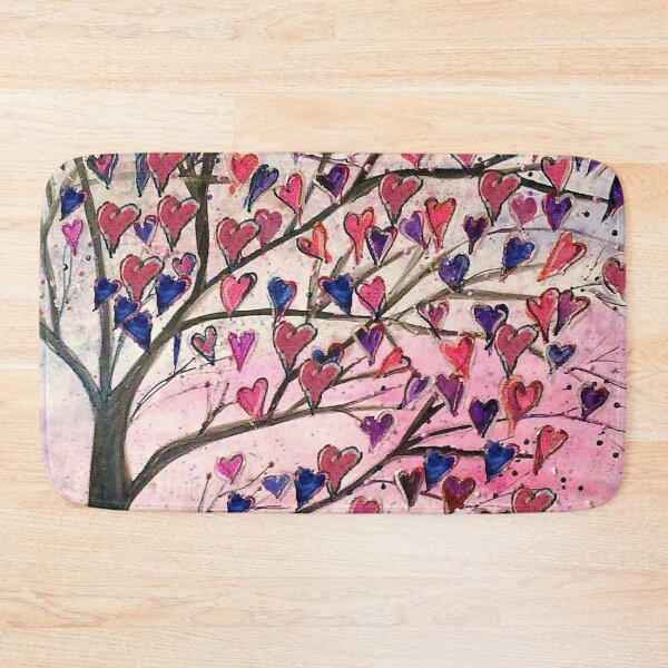 Item preview, love romantic heart tree fine art card print painting by mysticladyart  designed and sold by mystic lady vintage art and fashion designs.