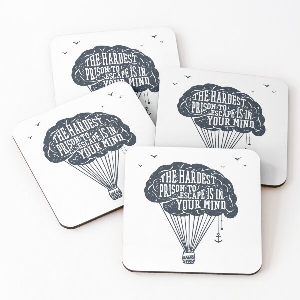 Item preview, The Hardest Prison To Escape Is In Your Mind. Creative Brain. Inspirational Quote designed and sold by Sloth Astronaut.