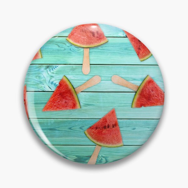 Item preview, Watermelon popsicles on blue designed and sold by Delphimages Art.