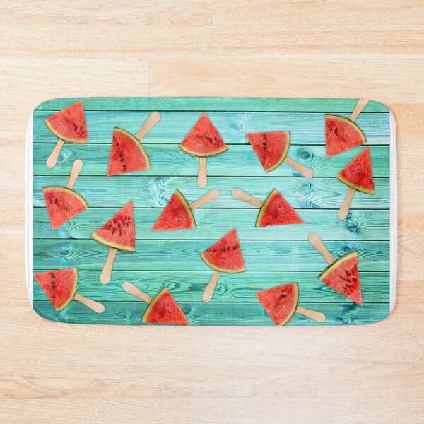 Item preview, Watermelon popsicles on blue designed and sold by Delphimages Art.