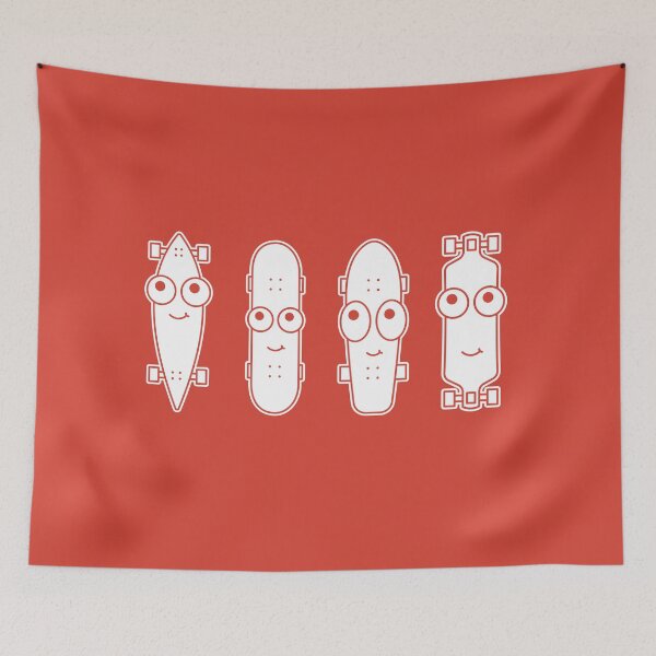 Item preview, Skateboard Faces on Red Character Icon Cartoon designed and sold by npdstudio.