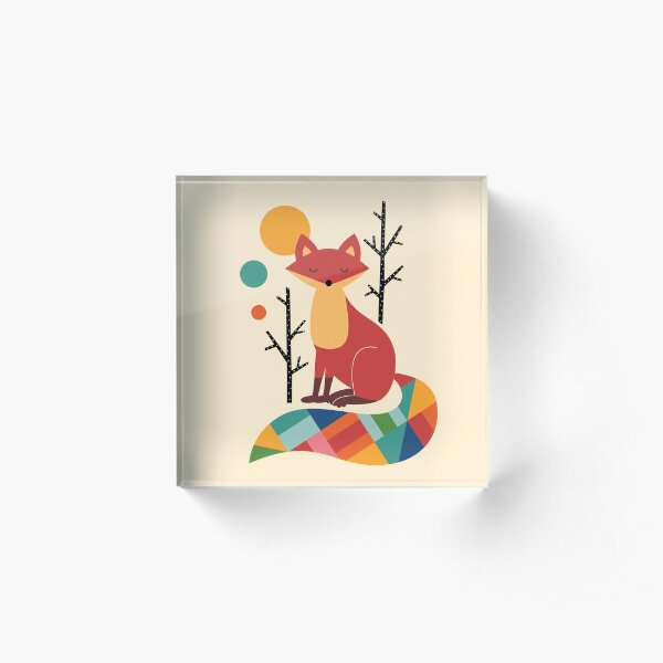 Rainbow Fox Acrylic Block
