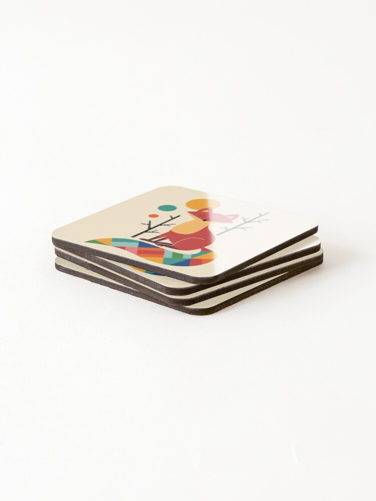 Thumbnail 4 of 5, Coasters (Set of 4), Rainbow Fox designed and sold by AndyWestface.