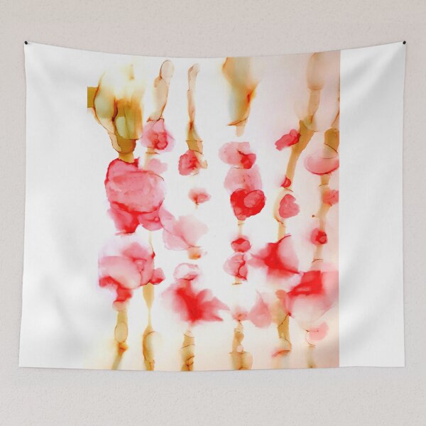 Item preview, Fluid ink Abstract art Hollyhocks designed and sold by lornshep.