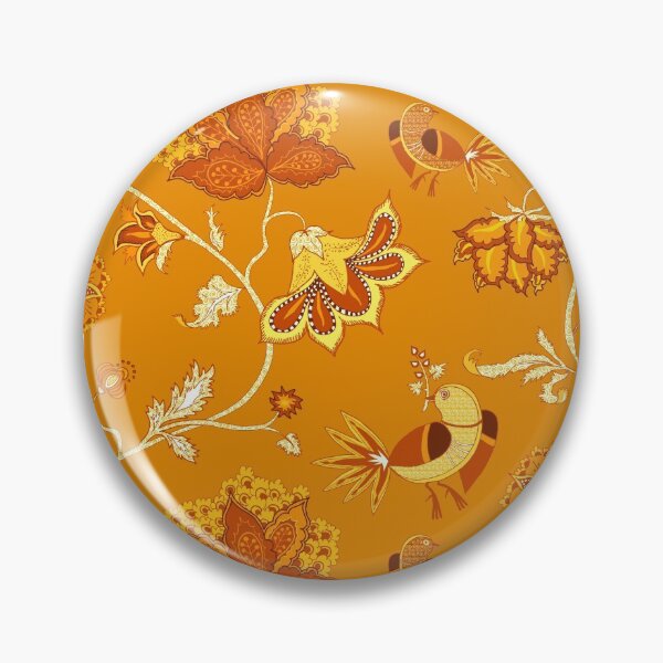 Item preview, Exotic chintz with bird - orange designed and sold by kobyakov.