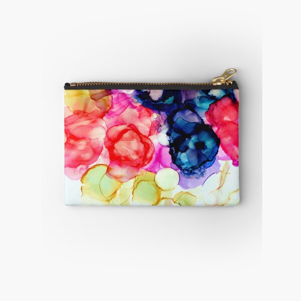 Item preview, Fluid ink Abstract art Red Blue on Gold designed and sold by lornshep.