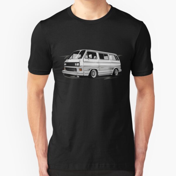 T3 Bus Camper Van & quot; Low Style & quot; Slim Fit T-Shirt