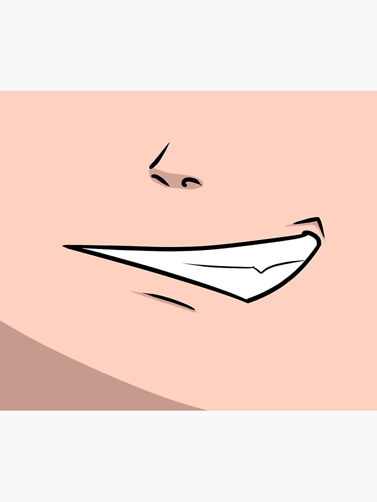 "Confident Smirk Anime Mouth" Sticker by EatenByDragons Redbubble