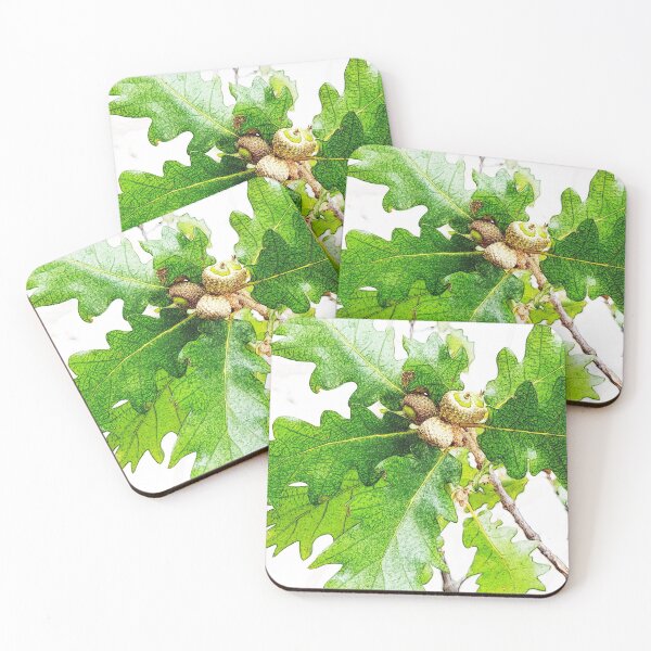 Item preview, Green oak nature deco illustration designed and sold by Joie-et-Poesie.