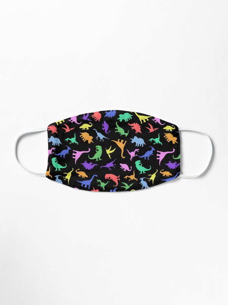 Alternative Ansicht von Spaß-Dinosaurier-Muster (schwarzer Hintergrund) Maske