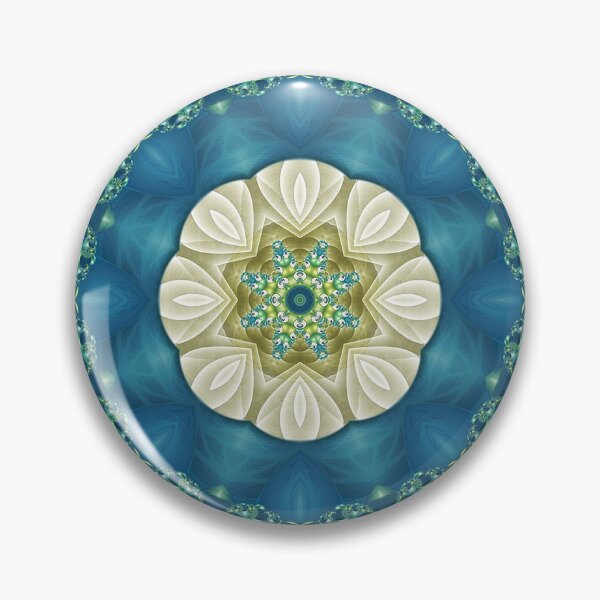Item preview, Poseidons Rest Mandala in Blue, Green, Turquoise, Lime and White designed and sold by Kelly Dietrich Mandala & Fractal Art.