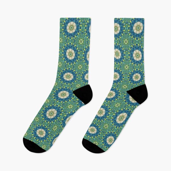 Item preview, Poseidons Rest Mandala in Blue, Green, Turquoise, Lime and White designed and sold by Kelly Dietrich Mandala & Fractal Art.