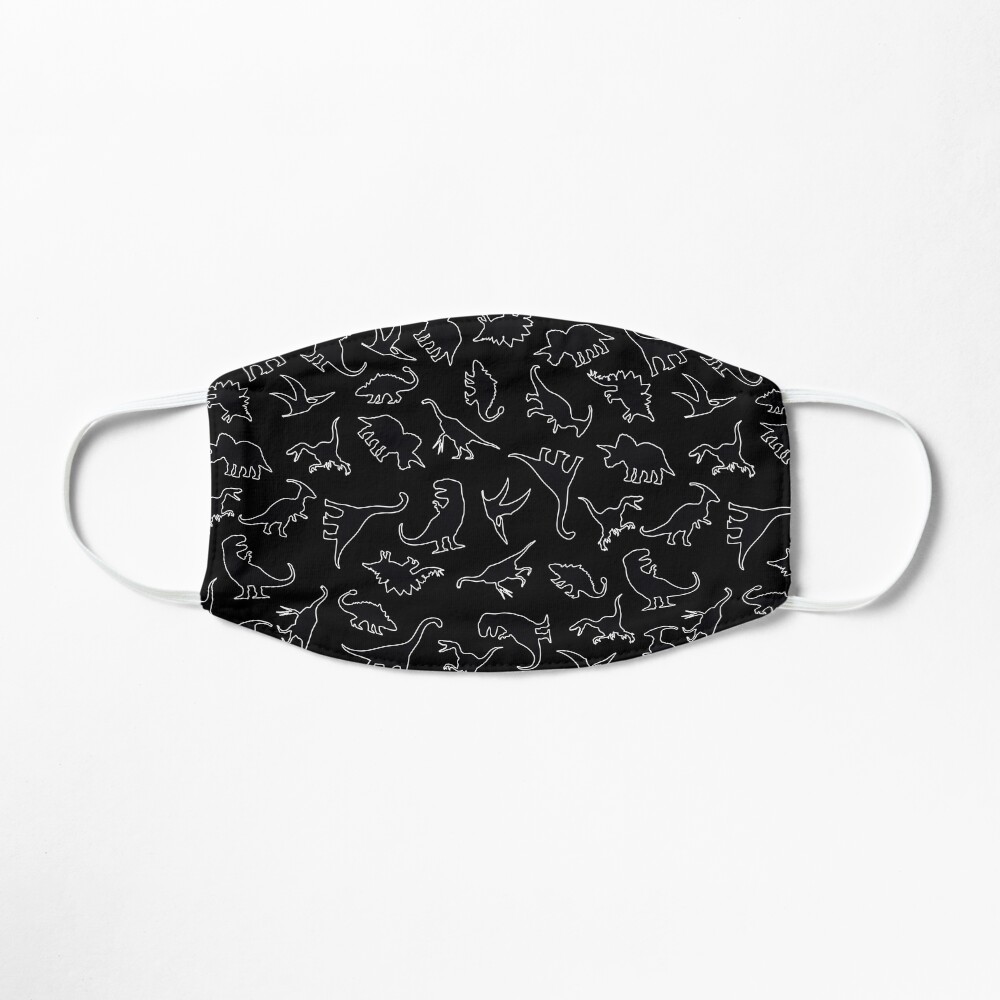 Dinosaur Pattern Outline (White Outline) Mask