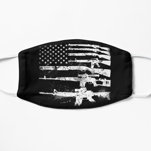 USA American Flag Guns, Armed America 2nd Amendment Art Design Gift Present Men Women Birthday Fathers Day Christmas Flat Mask