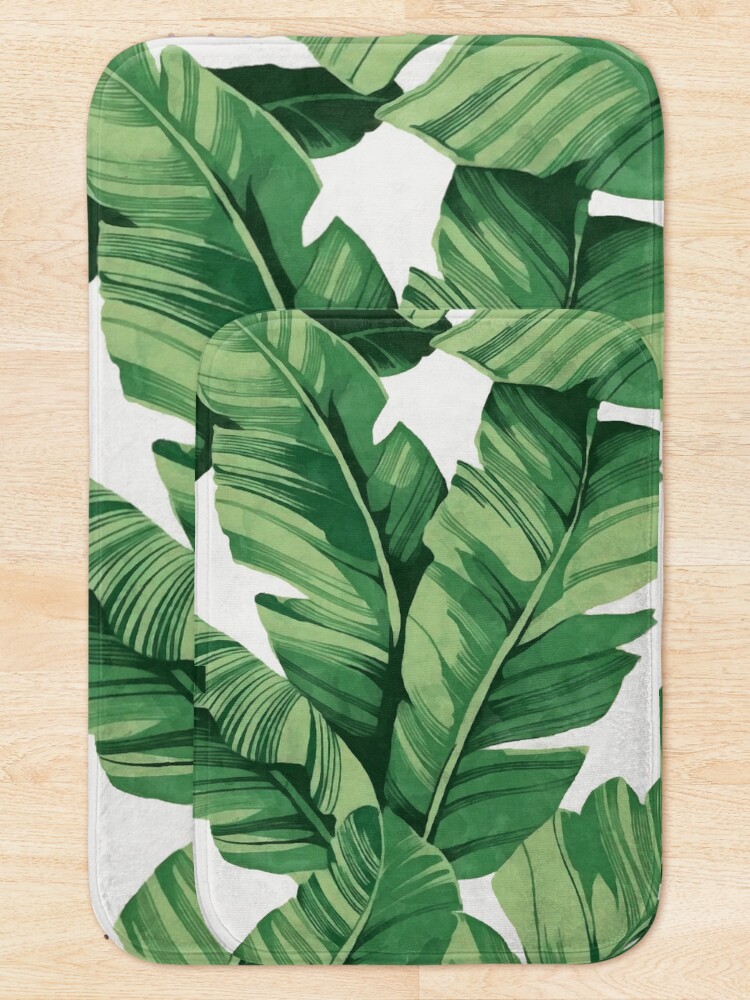 Alternate view of Tropical banana leaves Bath Mat