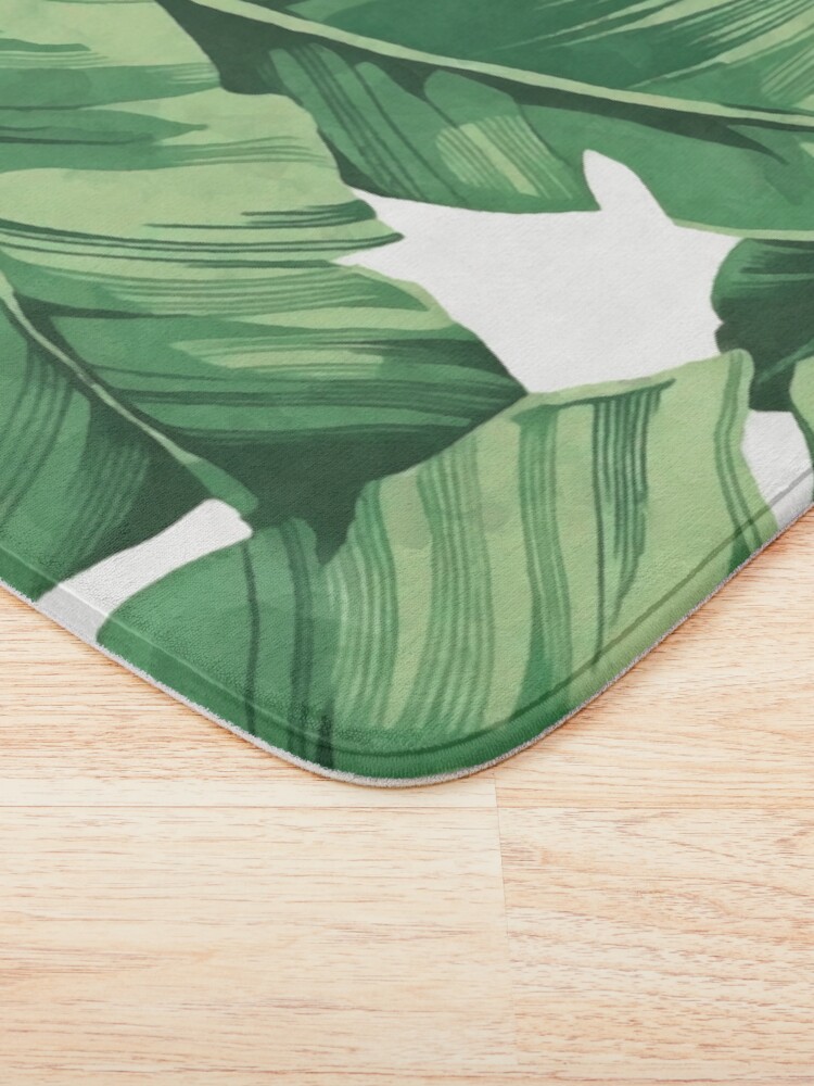 Alternate view of Tropical banana leaves Bath Mat