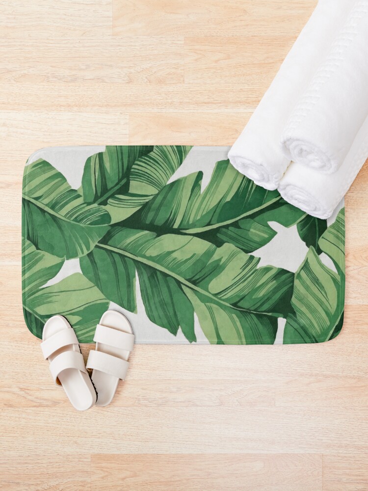Alternate view of Tropical banana leaves Bath Mat