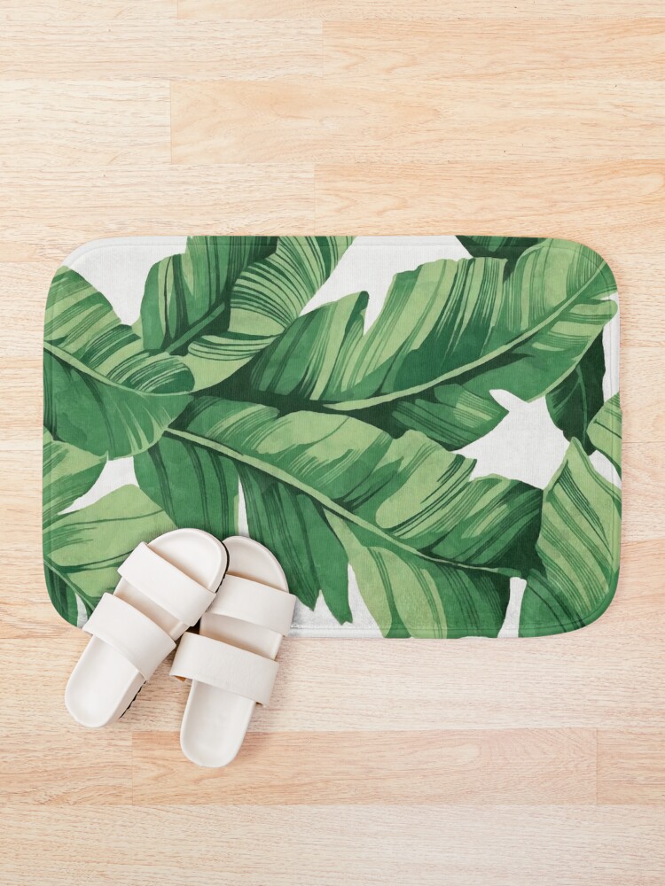 Alternate view of Tropical banana leaves Bath Mat