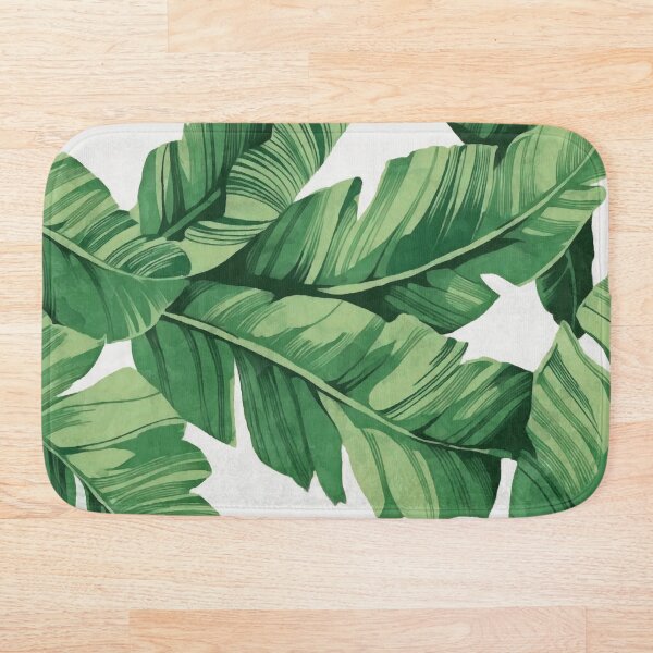 Tropical banana leaves Bath Mat