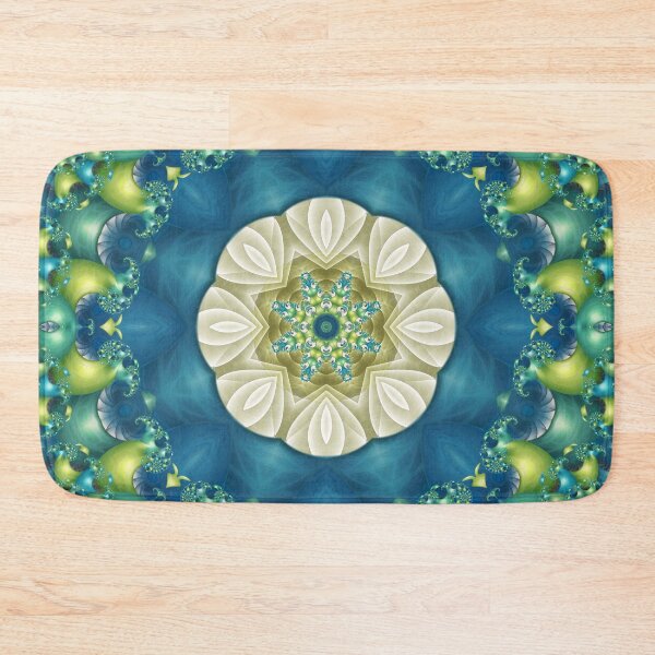 Item preview, Poseidons Rest Mandala in Blue, Green, Turquoise, Lime and White designed and sold by Kelly Dietrich Mandala & Fractal Art.