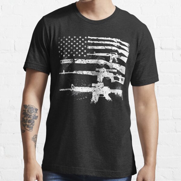 american flag gun t shirt