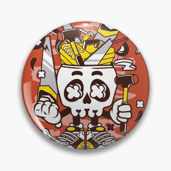 Item preview, Carpentry Skull Cartoon Character - Fun illustration for people who like building stuff ! designed and sold by Nickelparis.