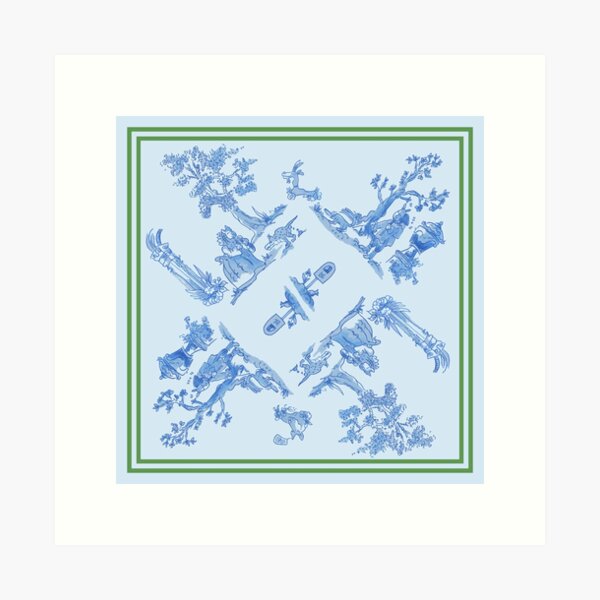 The walk, Toile de jouy Art Print