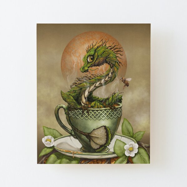 Tea Dragon Wood Mounted Print