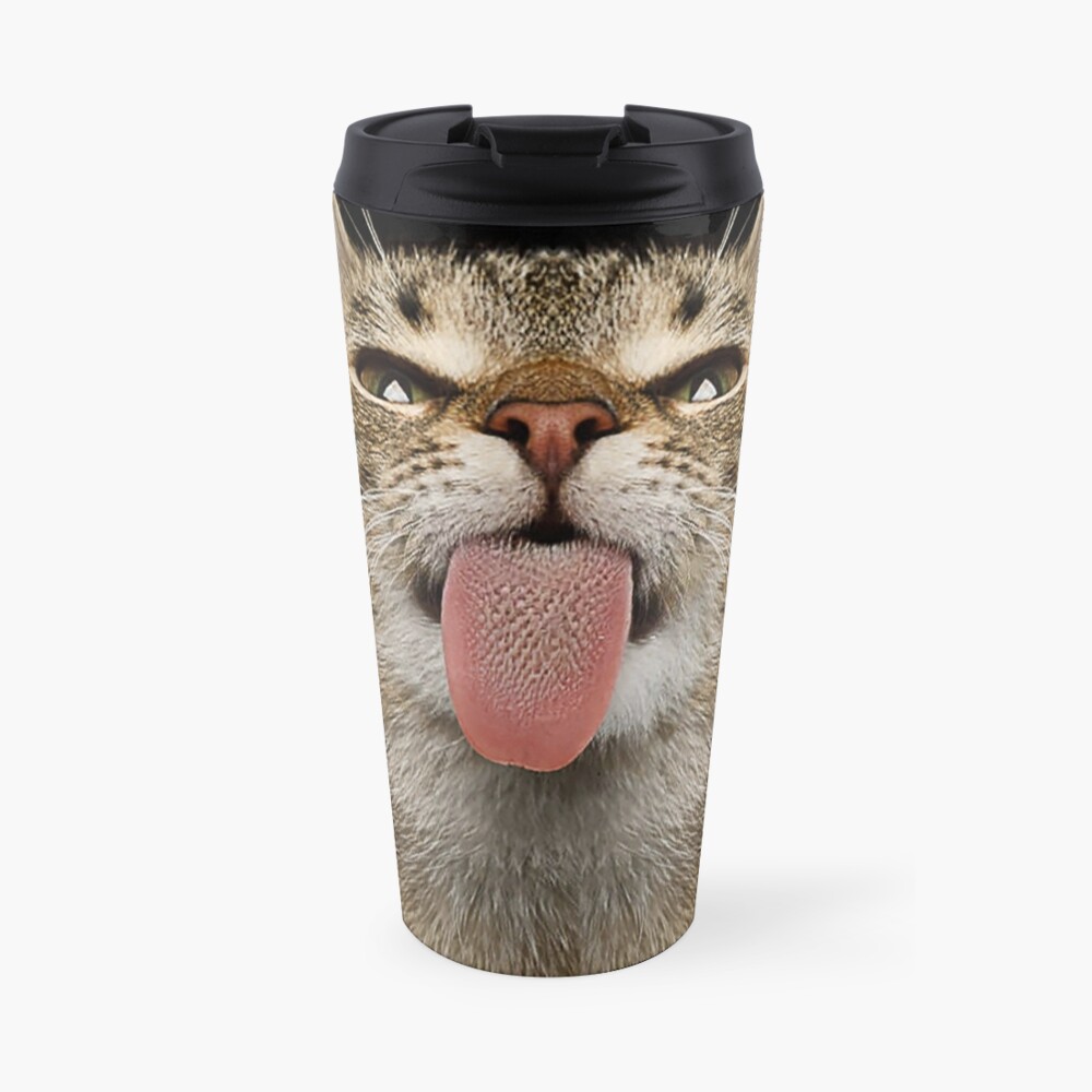 "Cat Lover Funny Face Tongue licking Pet Portrait Cute ...