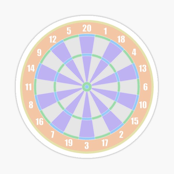 "Pastel Color Dartboard" Sticker by buckthorn1997 Redbubble