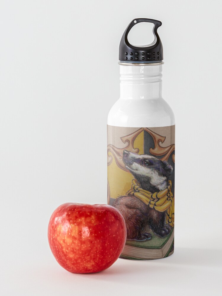 Alternate view of House Badger with Scarf Water Bottle
