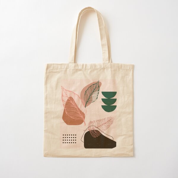 Balancing Act — Minimalist Plant and Stones Art Tote Bag