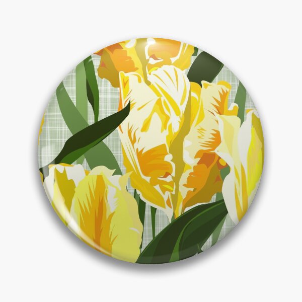 Item preview, Big yellow parrot tulips on linen texture designed and sold by kobyakov.