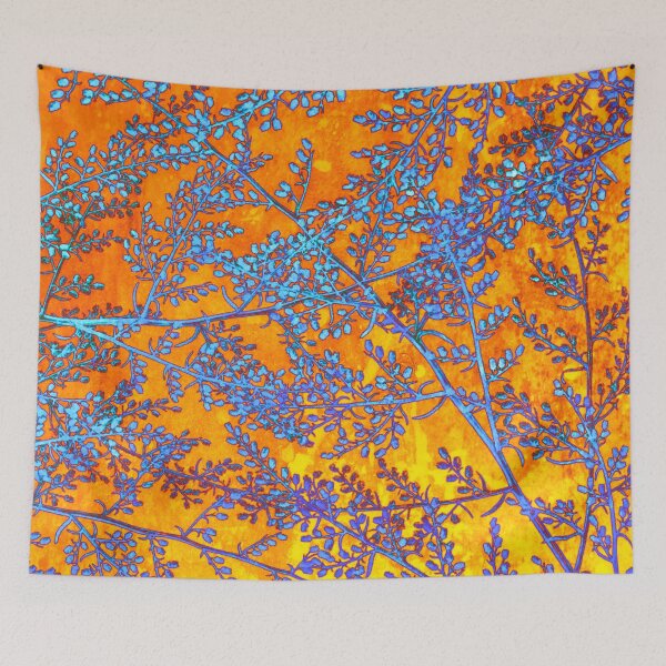 Item preview, blue branch on gold and copper designed and sold by clemfloral.