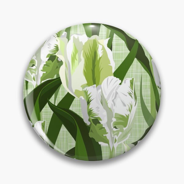 Item preview, Large white / green parrot tulips on linen texture designed and sold by kobyakov.