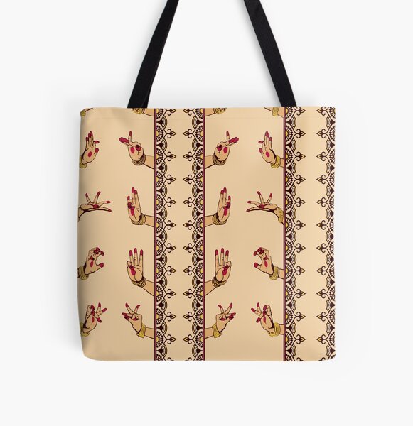 Many Mudras All Over Print Tote Bag