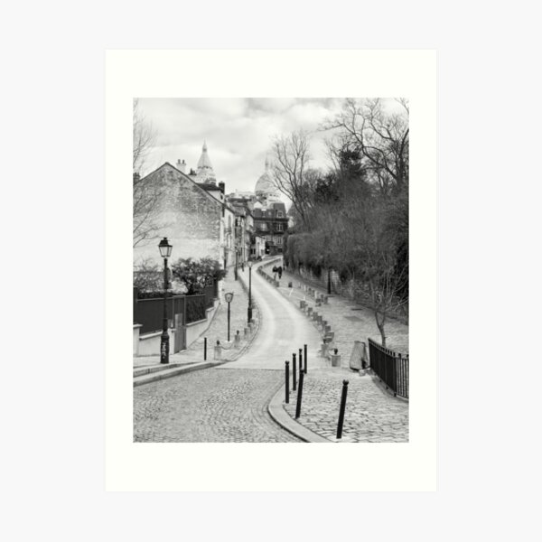 Streetview in Montmartre Paris Art Print