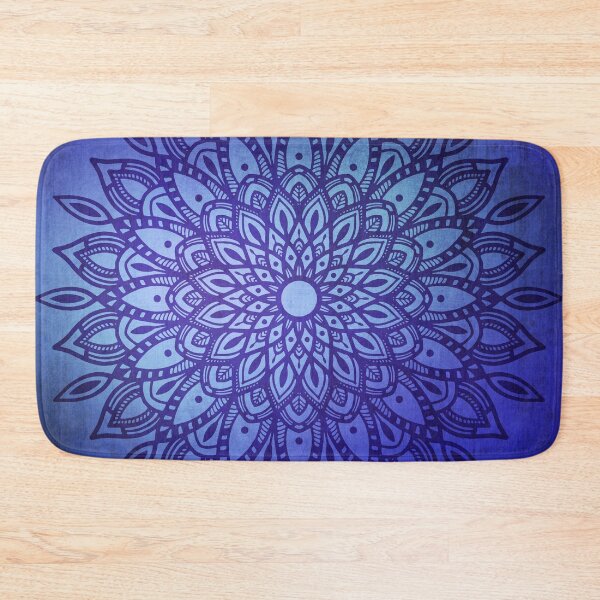 Item preview, Dark Mandala in Blue designed and sold by Kelly Dietrich Mandala & Fractal Art.