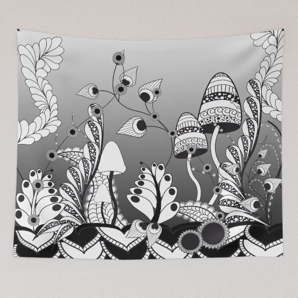 Item preview, Wonderful mushrooms, zentangle design designed and sold by nicky2342.