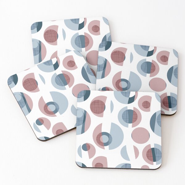 Item preview, Rounded inspiration // white background dark pink and blue circles designed and sold by SelmaCardoso.